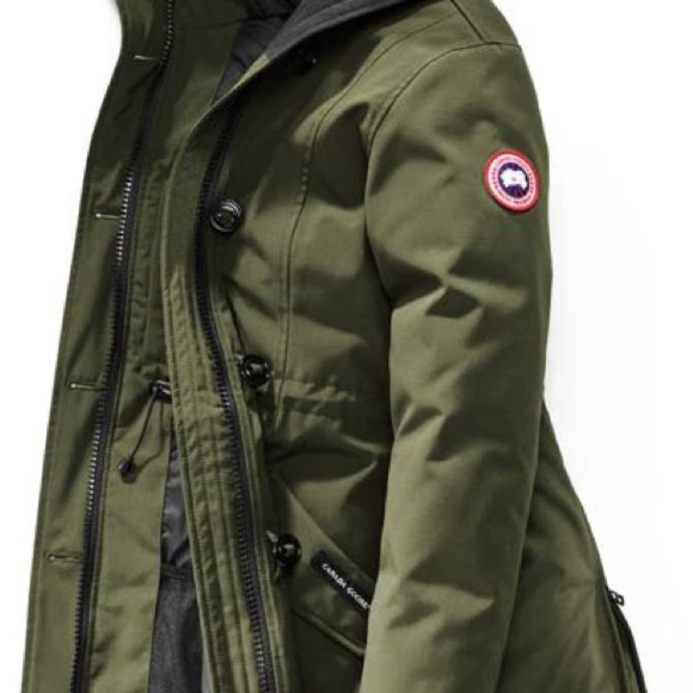 Canada Goose Olive Parka with Fur Trim - Picture 4 of 12